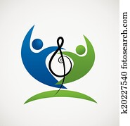 Teamwork musical note logo