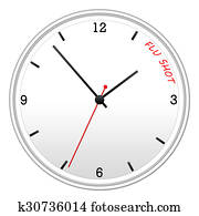 zeit, für, dass, grippe- schuß, uhr