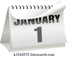 ראשי שנה, יום, לוח שנה, פונה, a, עמוד, תלתל, ל, ינואר 1