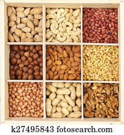 Assorted nuts in box