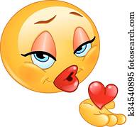 Blowing kiss female emoticon Blowing kiss female emoticon