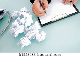 finger, von, mann, mit, stift, schreibblock