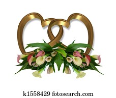 Gold Hearts And Calla Lilies Gold Hearts And Calla Lilies