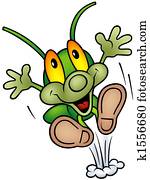 Happy Green Bug - big jump Happy Green Bug - big jump