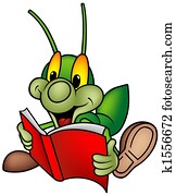 Happy Green Bug - reading book Happy Green Bug - reading book