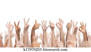 human hands showing thumbs up, ok and peace signs human hands showing thumbs up, ok and peace signs