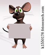 Mouse with blank sign Mouse with blank sign