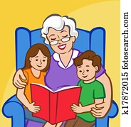 tiempo cuento, con, abuelita