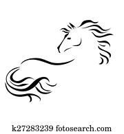 vetorial, desenho, cavalo