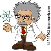 abbildung, von, nussartig, wissenschaft, professor