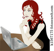 Beautiful professional using laptop