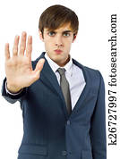 Businessman Stop Gesture