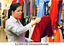 frau, in, gewebe, großmarkt