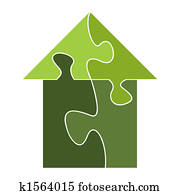 House built out of puzzle pieces