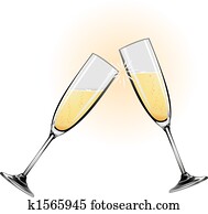 Illustration of champagne glasses Illustration of champagne glasses