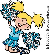 Illustration of cheerleader Illustration of cheerleader