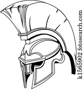 Illustration of Spartan roman greek trojan or gladiator helmet Illustration of Spartan roman greek trojan or gladiator helmet