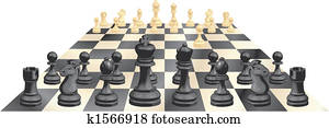 jogo xadrez, vetorial, ilustração