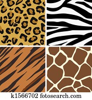 Seamless, telha, impressão animal, padrões