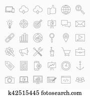 SEO Line Icons Set SEO Line Icons Set