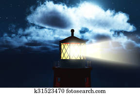 3D lighthouse at night 3D lighthouse at night