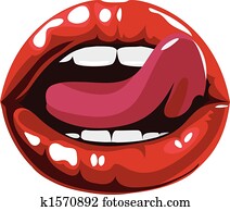 ablecken, sexy, rote lippen, abbildung ablecken, sexy, rote lippen, abbildung