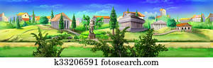 Ancient Rome panorama view. Ancient Rome panorama view.