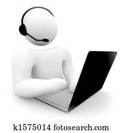 computador, apoio freguês, pessoa