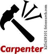 Hammer and nails icon Hammer and nails icon