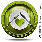 Healthy Food - Green Icon Healthy Food - Green Icon