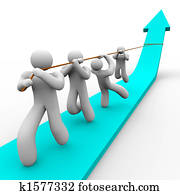 lag, släpande, en, pil