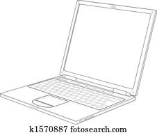 Laptop outline vector illustration Laptop outline vector illustration