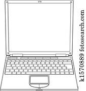 Laptop outline vector illustration Laptop outline vector illustration