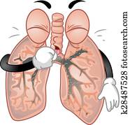 mascote, pulmões, tosse
