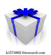 Present with Blue Ribbon Present with Blue Ribbon