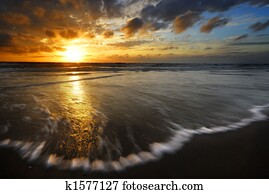 sunset and waves sunset and waves