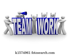 Team of People Build Word Teamwork Team of People Build Word Teamwork