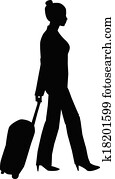 Traveling Woman Silhouette Traveling Woman Silhouette