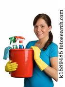 cleaning woman cleaning woman