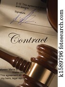 contrato, y, martillo