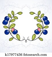 Elegant frame with blueberries.