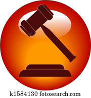 gavel button or icon gavel button or icon