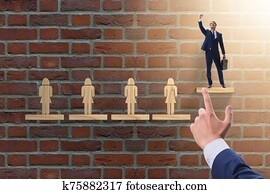 Gender discrimination concept with promotions