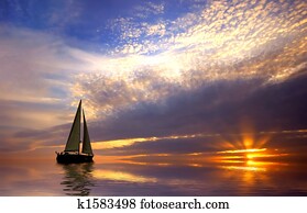 sailing and sunset