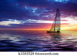 sailing and sunset sailing and sunset