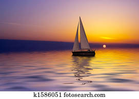 Sailing at sunset