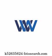 w, w, carta, logotipo, vector