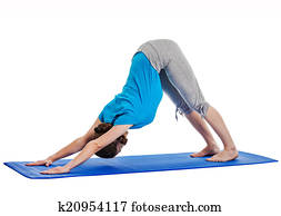 Yoga - young beautiful woman doing yoga asana excerise isolated 