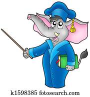 Cartoon elephant teacher Cartoon elephant teacher