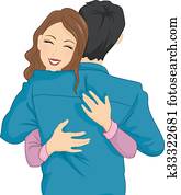 Couple Hug Happy